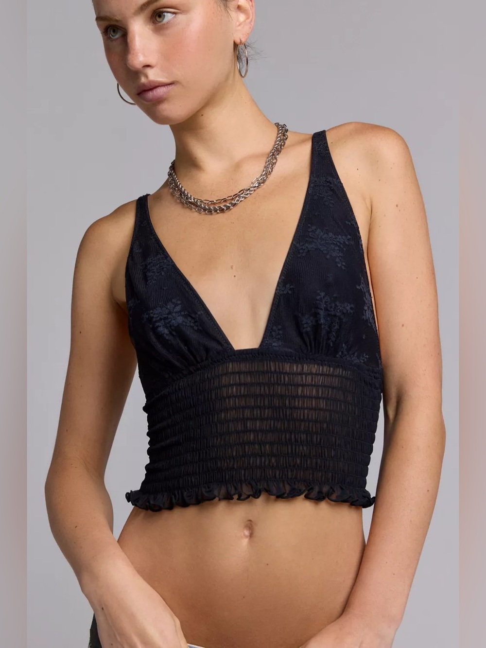 URBAN OUTFITTERS UO Out From Under Firecracker Smocked Cropped Top L NEW NWOT - Picture 4 of 10